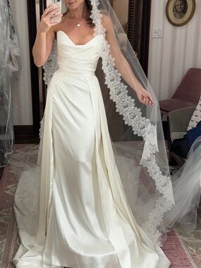 Elegant Warm White Diana Overskirt by Katherine Tash